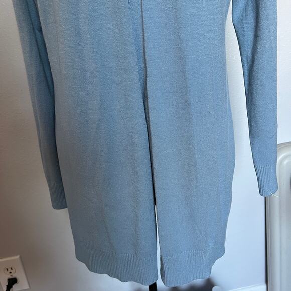 Cyrus Knit Open Cardigan Blue Long Sleeve Longline Soft & Cozy Size Large - Picture 2 of 7